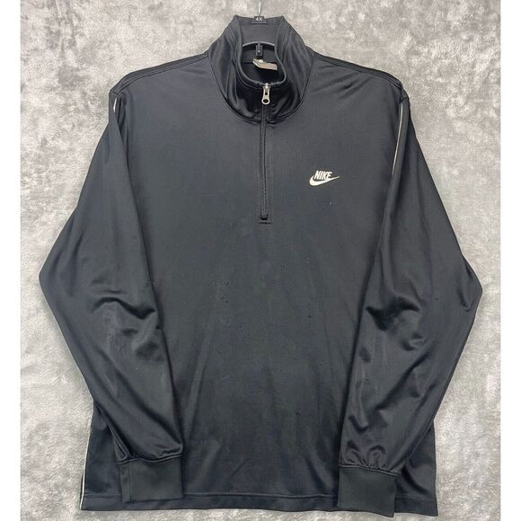Nike Other - Vintage Nike‎ Men's Pullover 1/4 Zip Black Size XL Polyester Silver Tag